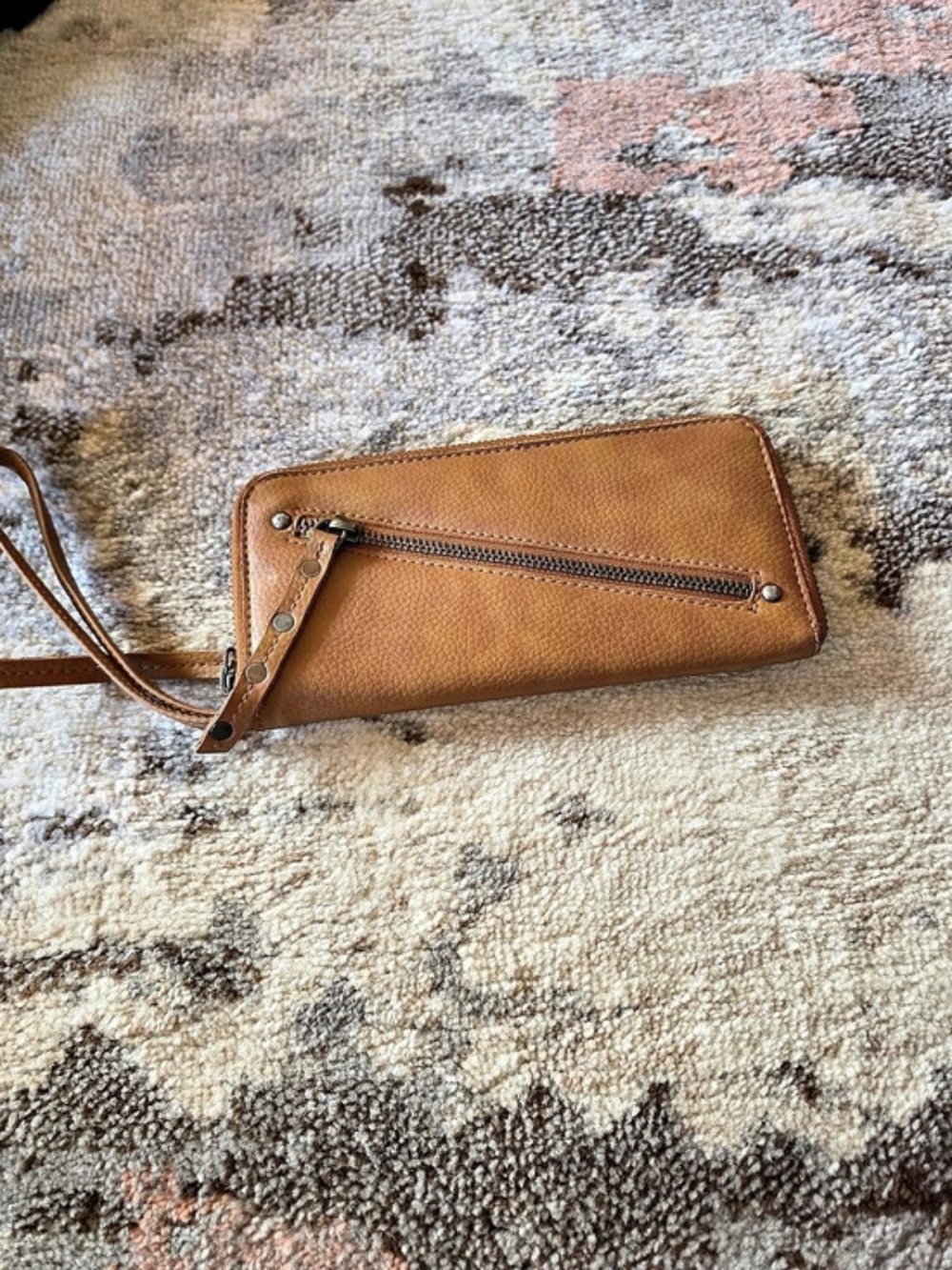 Free People BrownVegan leather  Zip-Around Wristlet Wallet